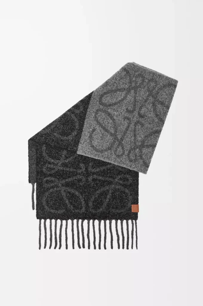 Sciarpa Anagram in alpaca e lana Grigio scuro/Nero Sciarpa Anagram in alpaca e lana Grigio scuro/Nero