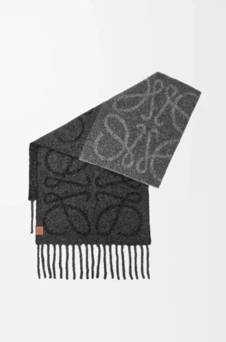 Sciarpa Anagram in alpaca e lana Grigio scuro/Nero