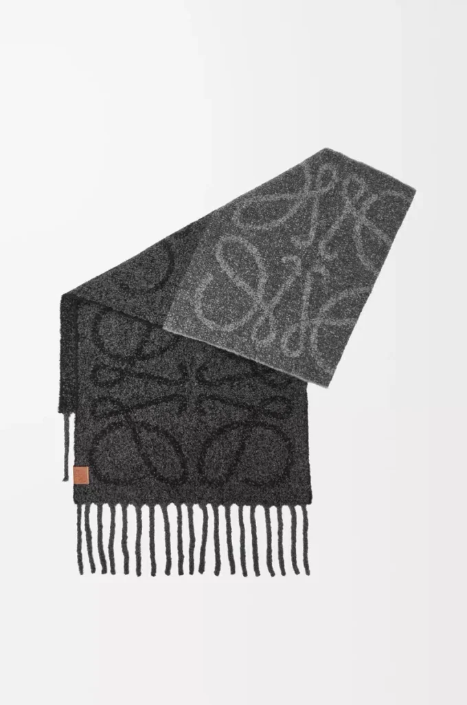 Sciarpa Anagram in alpaca e lana Grigio scuro/Nero Sciarpa Anagram in alpaca e lana Grigio scuro/Nero