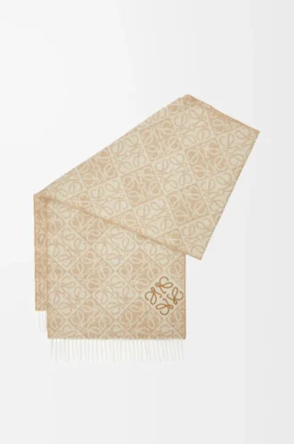 Sciarpa Anagram in lana e cashmere Beige