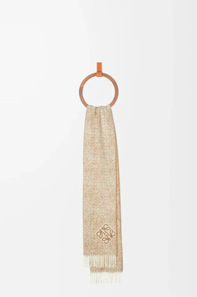 Sciarpa Anagram in lana e cashmere Beige Sciarpa Anagram in lana e cashmere Beige