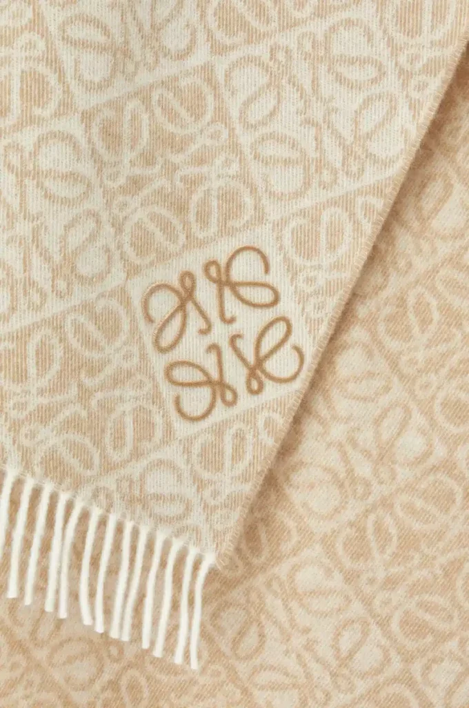 Sciarpa Anagram in lana e cashmere Beige Sciarpa Anagram in lana e cashmere Beige