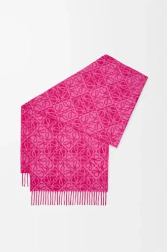 Sciarpa Anagram in lana e cashmere Fucsia