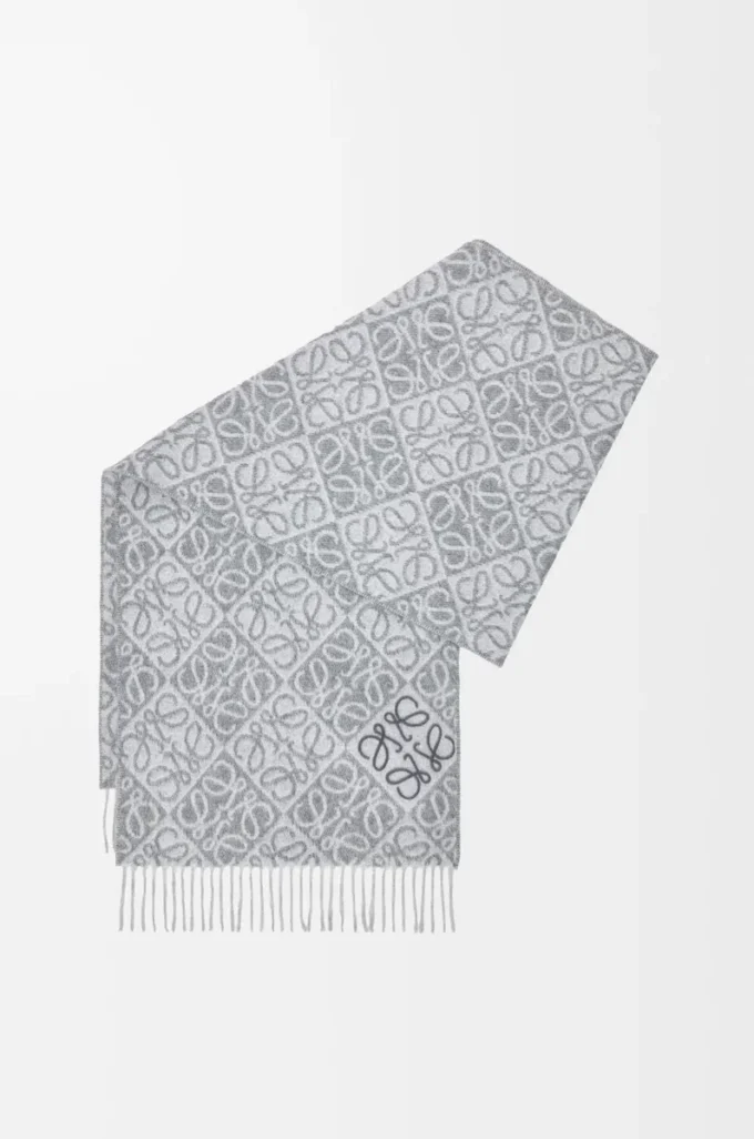Sciarpa Anagram in lana e cashmere Grigio Sciarpa Anagram in lana e cashmere Grigio