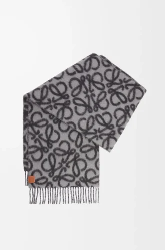 Sciarpa Anagram in misto alpaca e lana Nero/Grigio