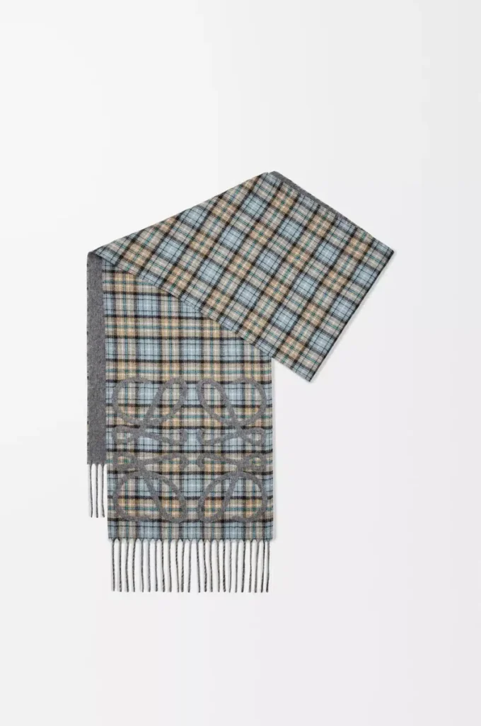 Sciarpa Anagram in seta e cashmere Antracite/Grigio/Beige Sciarpa Anagram in seta e cashmere Antracite/Grigio/Beige