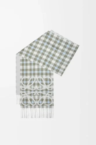 Sciarpa Anagram in seta e cashmere Grigio chiaro/Multicolore