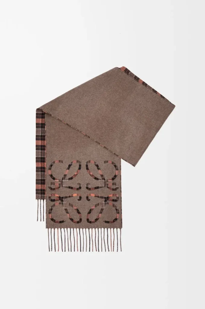 Sciarpa Anagram in seta e cashmere Marrone/Multicolore Sciarpa Anagram in seta e cashmere Marrone/Multicolore