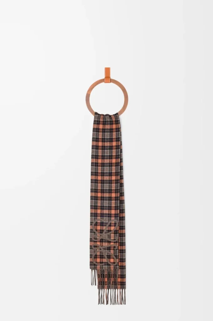 Sciarpa Anagram in seta e cashmere Marrone/Multicolore Sciarpa Anagram in seta e cashmere Marrone/Multicolore