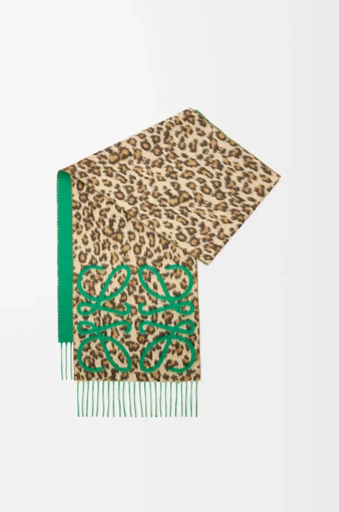 Sciarpa Anagram in seta e cashmere verde/multicolore Sciarpa Anagram in seta e cashmere verde/multicolore