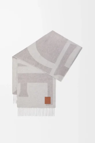 Sciarpa in cashmere grigio chiaro/pietra