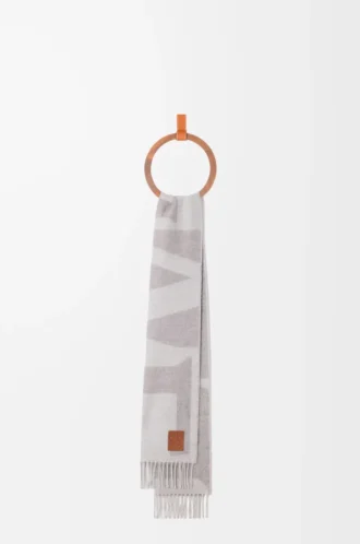 Sciarpa in cashmere grigio chiaro/pietra