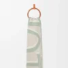 Sciarpa in lana e cashmere beige chiaro/verde chiaro