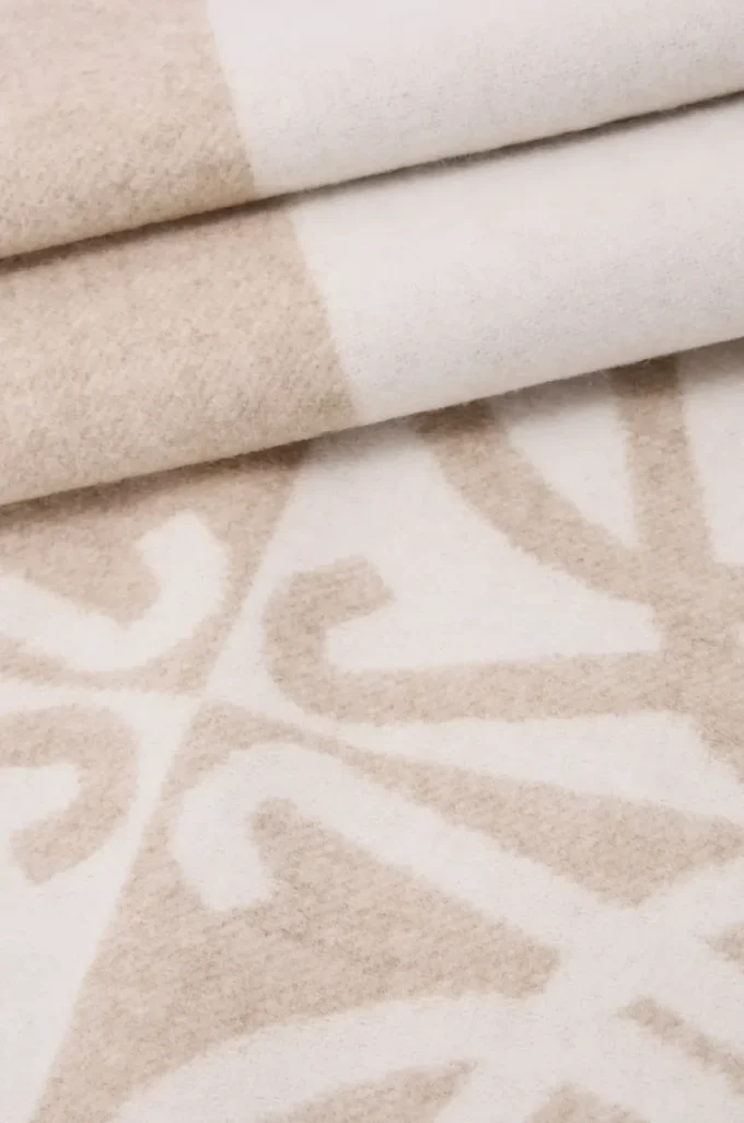 Sciarpa in lana e cashmere Beige/Ecru