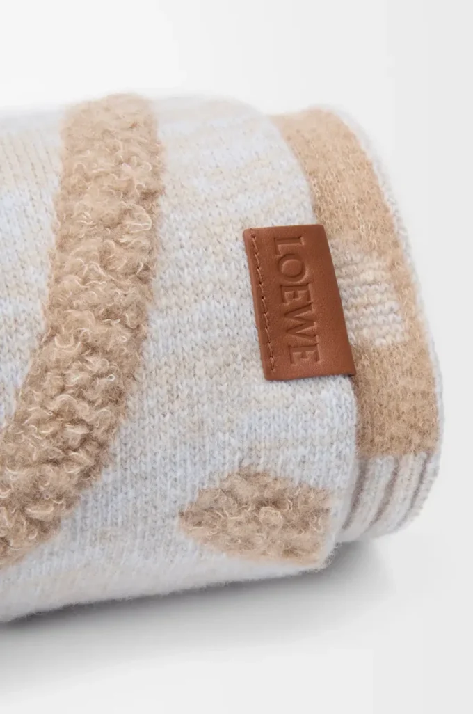 Sciarpa in lana e cashmere Beige Melange