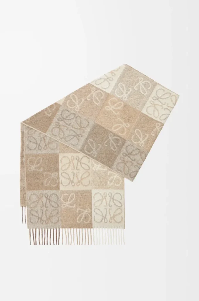 Sciarpa in lana e cashmere Bianco/Beige