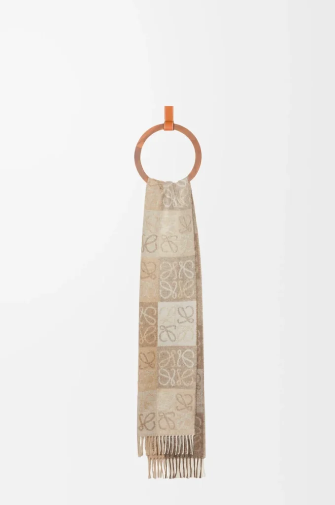 Sciarpa in lana e cashmere Bianco/Beige