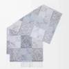 Sciarpa in lana e cashmere blu/bianco
