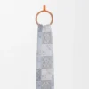 Sciarpa in lana e cashmere blu/bianco