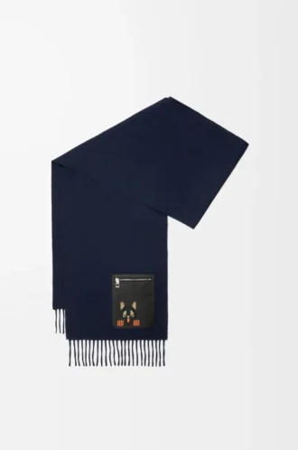 Sciarpa in lana e cashmere Blu navy scuro Sciarpa in lana e cashmere Blu navy scuro