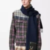 Sciarpa in lana e cashmere Blu navy scuro