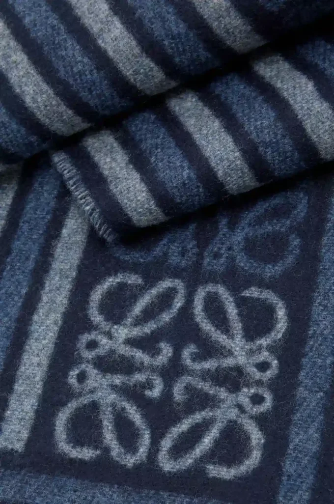 Sciarpa in lana e cashmere Blu navy scuro
