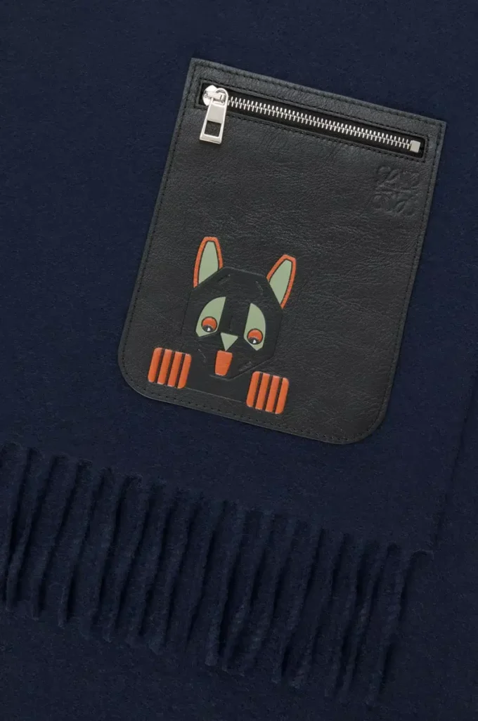 Sciarpa in lana e cashmere Blu navy scuro
