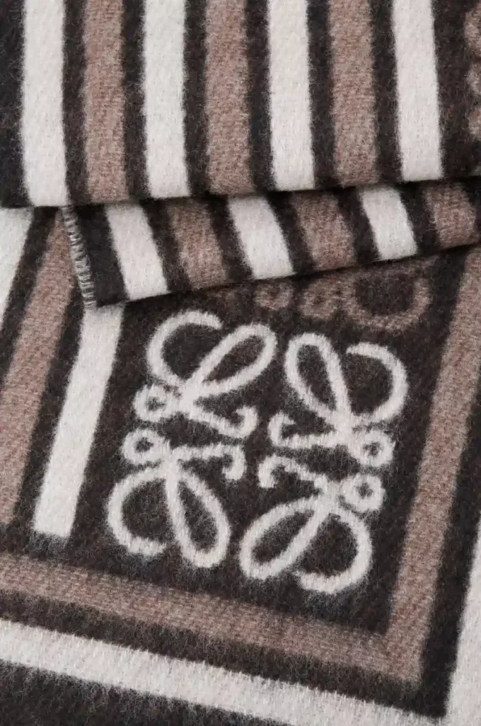 Sciarpa in lana e cashmere caffè scuro