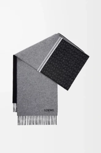 Sciarpa in lana e cashmere Nero/Grigio Sciarpa in lana e cashmere Nero/Grigio