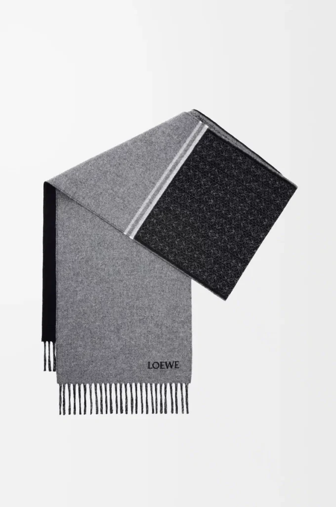 Sciarpa in lana e cashmere Nero/Grigio