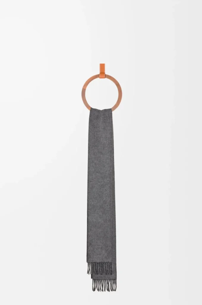 Sciarpa in lana e cashmere Nero/Grigio
