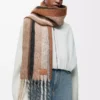 Sciarpa in misto alpaca e lana Beige/Multicolore