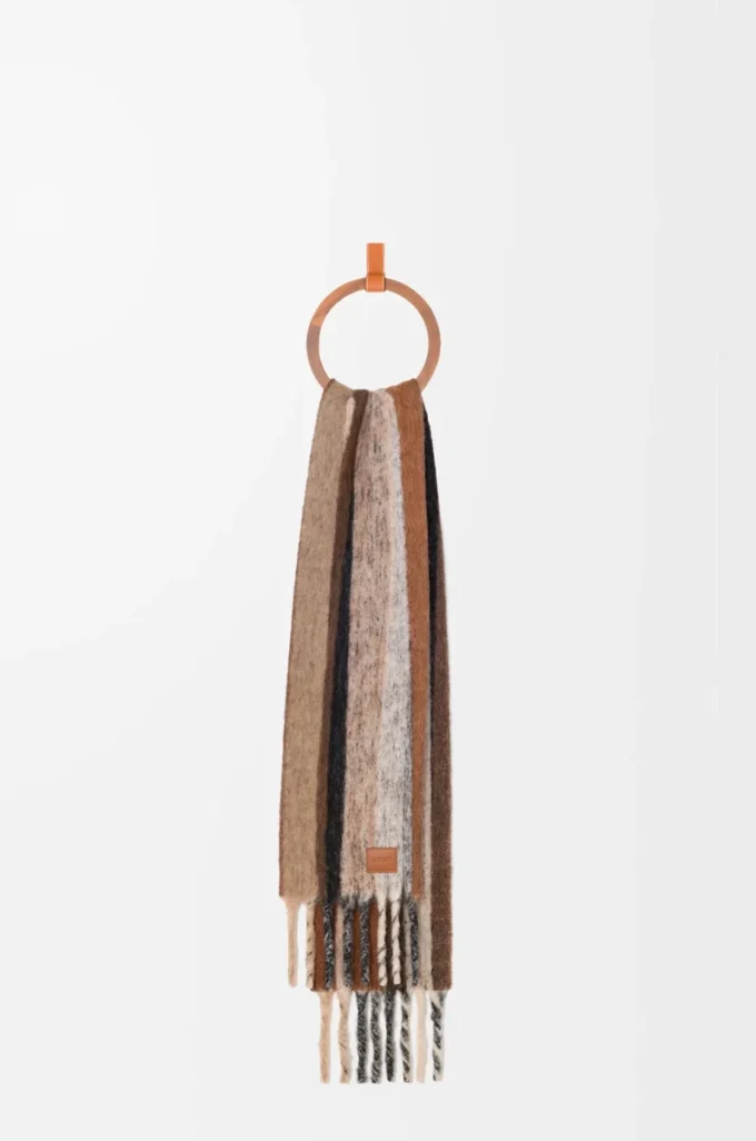 Sciarpa in misto alpaca e lana Beige/Multicolore