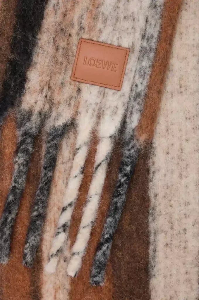 Sciarpa in misto alpaca e lana Beige/Multicolore