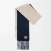 Sciarpa in misto alpaca e lana Blu navy/Sabbia