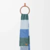 Sciarpa in misto alpaca e lana blu/verde