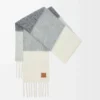 Sciarpa in misto alpaca e lana Grigio/Bianco