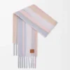 Sciarpa in misto alpaca e lana Light Blue/Pink/Sandstone