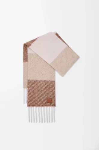Sciarpa in misto alpaca e lana Moka/Beige