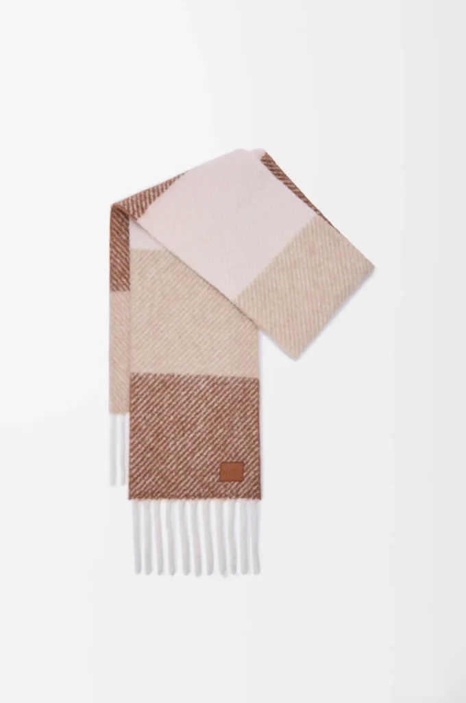 Sciarpa in misto alpaca e lana Moka/Beige