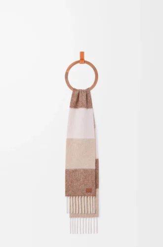 Sciarpa in misto alpaca e lana Moka/Beige