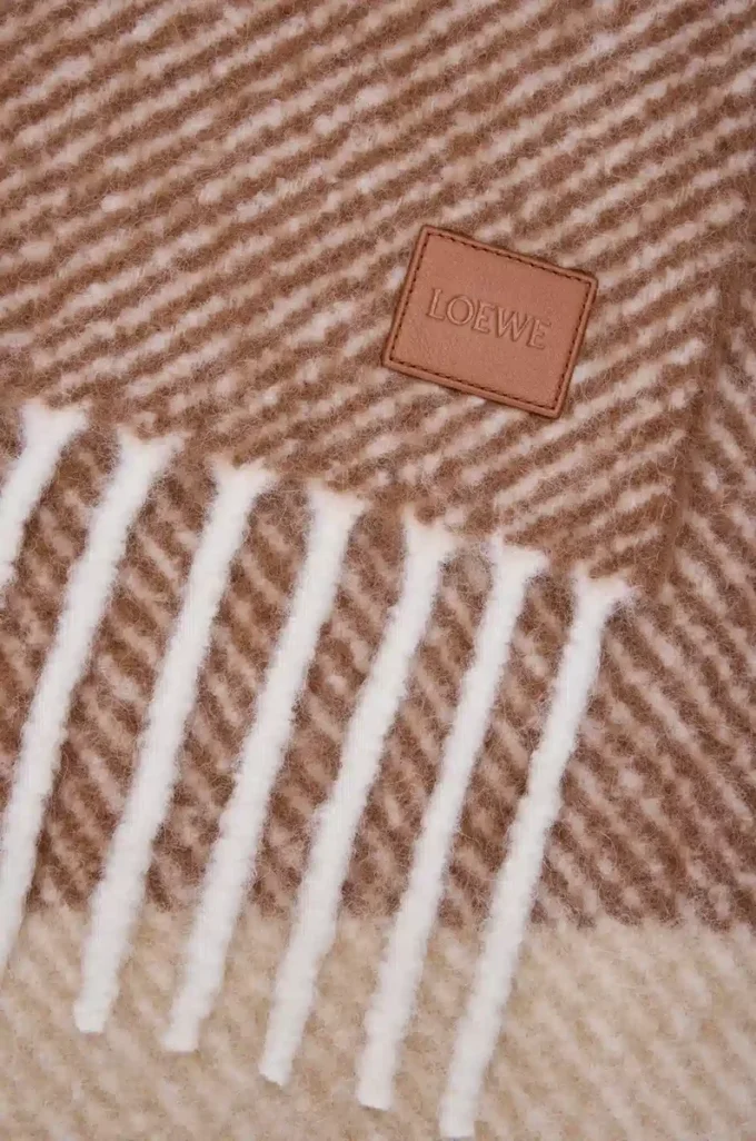 Sciarpa in misto alpaca e lana Moka/Beige