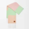 Sciarpa in misto alpaca e lana Pesca/Matcha/Rosa