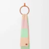 Sciarpa in misto alpaca e lana Pesca/Matcha/Rosa