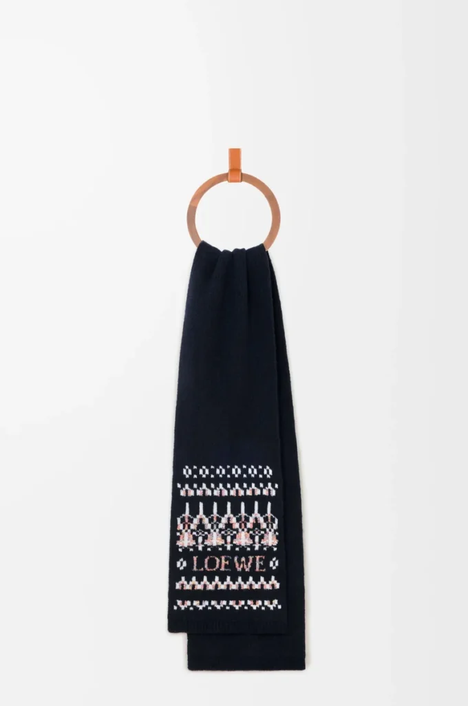 Sciarpa in misto lana Blu navy/Multicolore