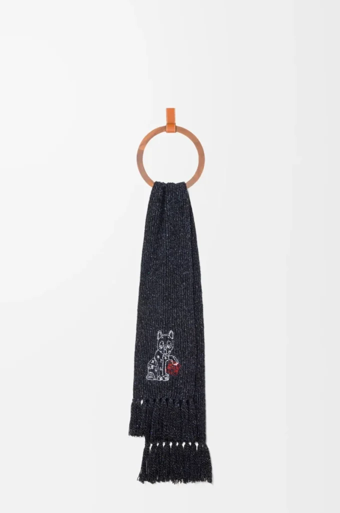 Sciarpa in misto lana, seta e alpaca Melange nero