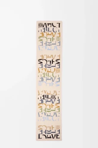 Sciarpa in misto lana, seta e cashmere Multicolore/Caramello