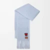Sciarpa in misto mohair e lana Azzurro