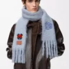Sciarpa in misto mohair e lana Azzurro