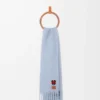 Sciarpa in misto mohair e lana Azzurro